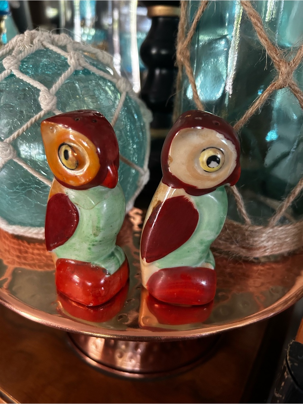 Vintage Ceramic Owl Salt & Pepper Shakers